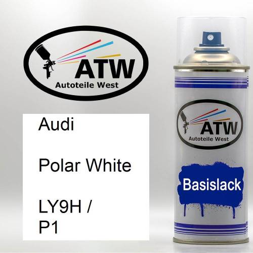 Audi, Polar White, LY9H / P1: 400ml Sprühdose, von ATW Autoteile West.